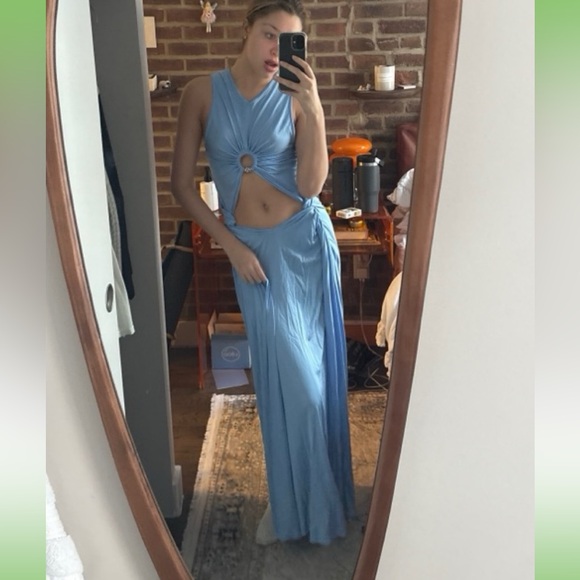 Bottega Veneta Backless Blue Dress - Picture 2 of 10